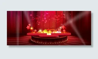 淘宝双十一红色舞台背景