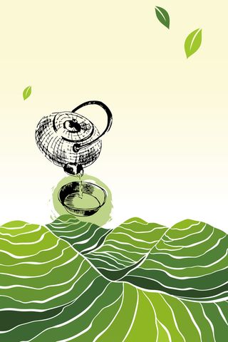 清新文艺采茶花茶海报背景素材高清