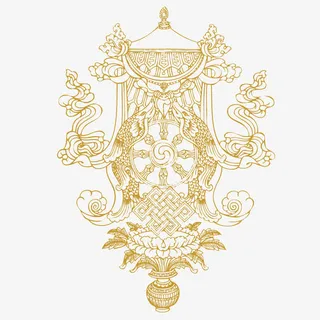 藏传佛教八瑞相整体矢量图免抠