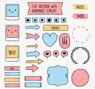 笔记本手工绘制元素免抠