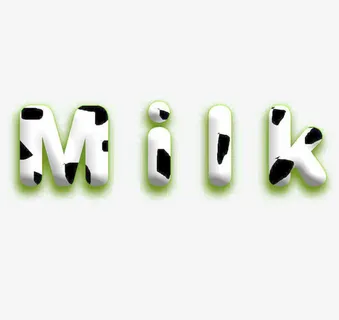 牛奶艺术字免抠 牛奶艺术字免抠