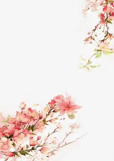 唯美古风水彩插画免抠