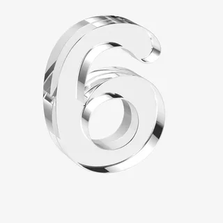 水晶立体数字6免抠