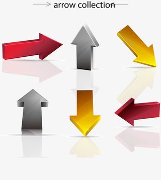 矢量手绘立体箭头免抠