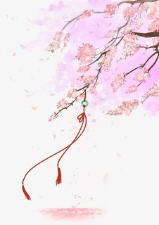 唯美古风手绘插画免抠装饰植物元素