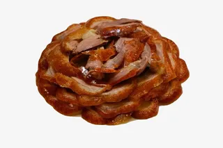 老北京烤鸭花朵绿菜片皮烤鸭特产免抠