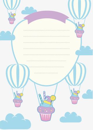 卡通热气球文案背景