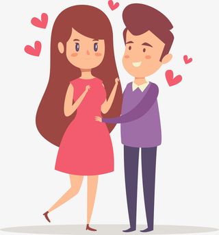 矢量相亲相爱的恋人图免抠