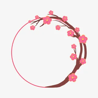 梅花装饰头像框免抠