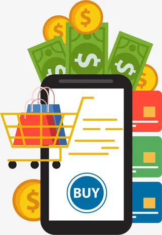 手机超市购物消费免抠