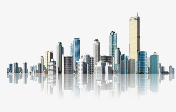 繁华城市背景免抠