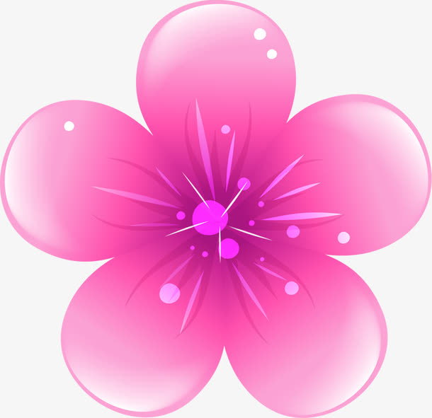 手绘粉色鲜花主页免抠
