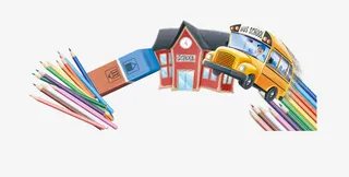 学校简约素材免抠