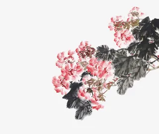 水墨花免抠