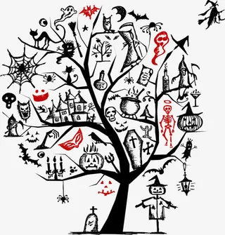 矢量稻草人小树免抠