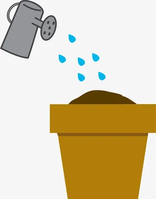 卡通植树节洒水花盆免抠