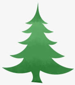 水彩唯美扁平圣诞树免抠