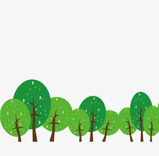 手绘森林卡通可爱免抠漂浮叶子元素