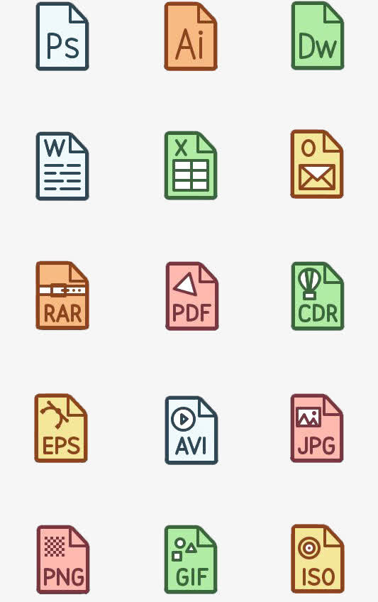 扁平化办公图标免抠