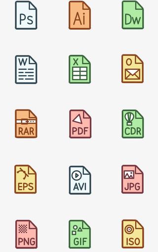 扁平化办公图标免抠