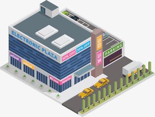 百货超市建筑免抠