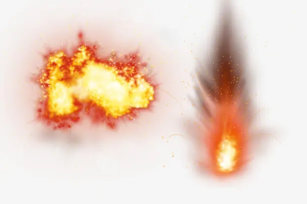 浓烟烈火爆炸飞溅免抠
