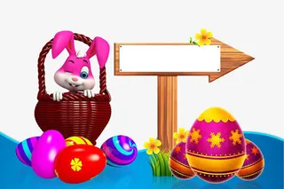 兔子蹲在篮子里免抠