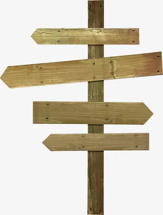 春季木板高清指路牌免抠