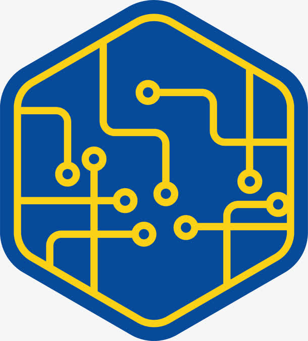 六边形电路板标识免抠