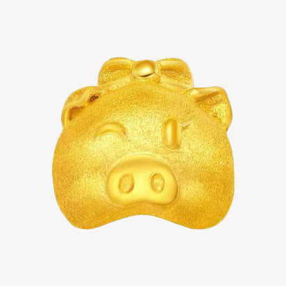 周大福生肖猪黄金转运珠免抠