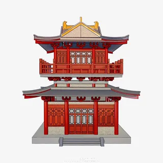 国潮中国风屋子免抠