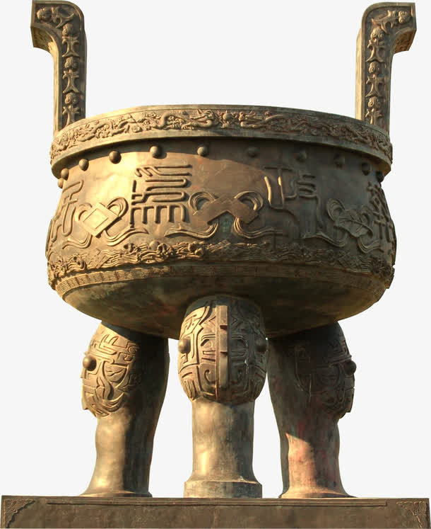 中国风金色大鼎装饰免抠