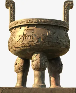 中国风金色大鼎装饰免抠