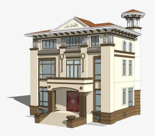 整体房屋建筑效果图免抠
