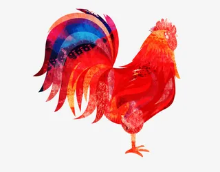 鸡年红色大公鸡免抠