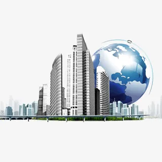 网页设计地球城市质感元素免抠