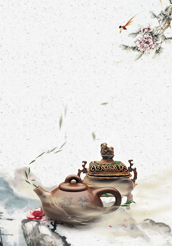 古典茶韵香背景素材高清