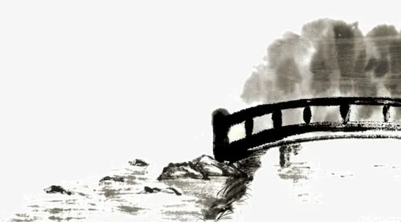 水墨小桥免抠
