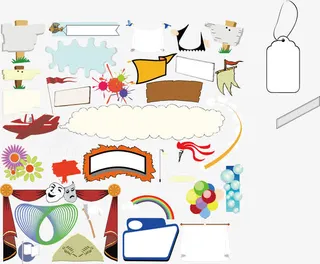 矢量花边报头标题栏装饰框图片免抠