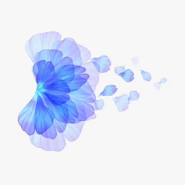 蓝色花瓣免抠