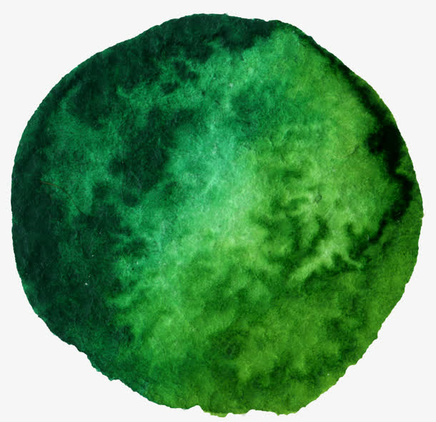 绿色水彩效果免抠