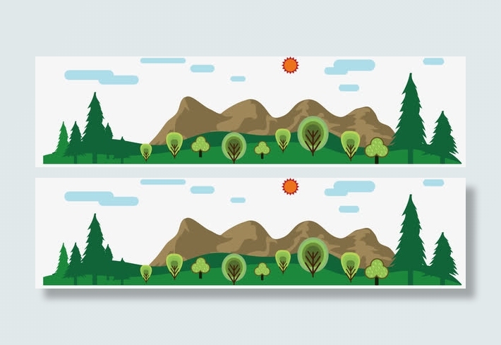青山绿水美景免抠