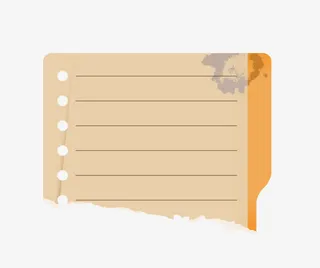 矢量卡通手绘日记本手撕效果免抠