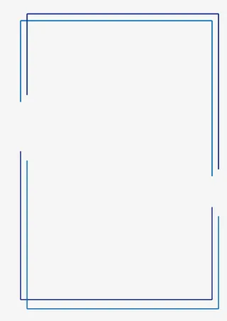 蓝色科技风线条边框免抠