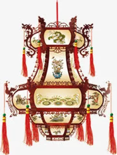 复古灯笼元宵节海报图片免抠