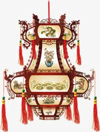 复古灯笼元宵节海报图片免抠