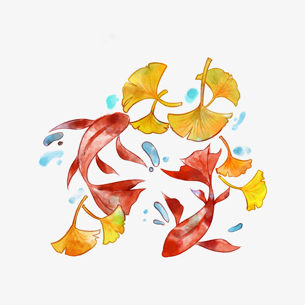 过年鲤鱼元素设计免抠