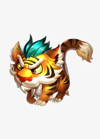 手绘卡通老虎免抠