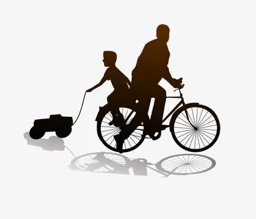 父子骑自行车免抠 父子骑自行车免抠