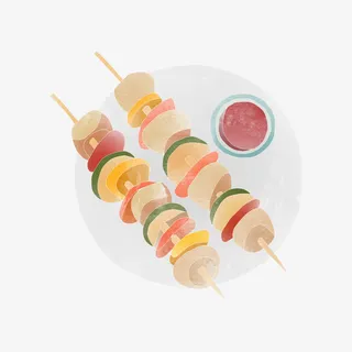 烤串撸串火腿肠免抠